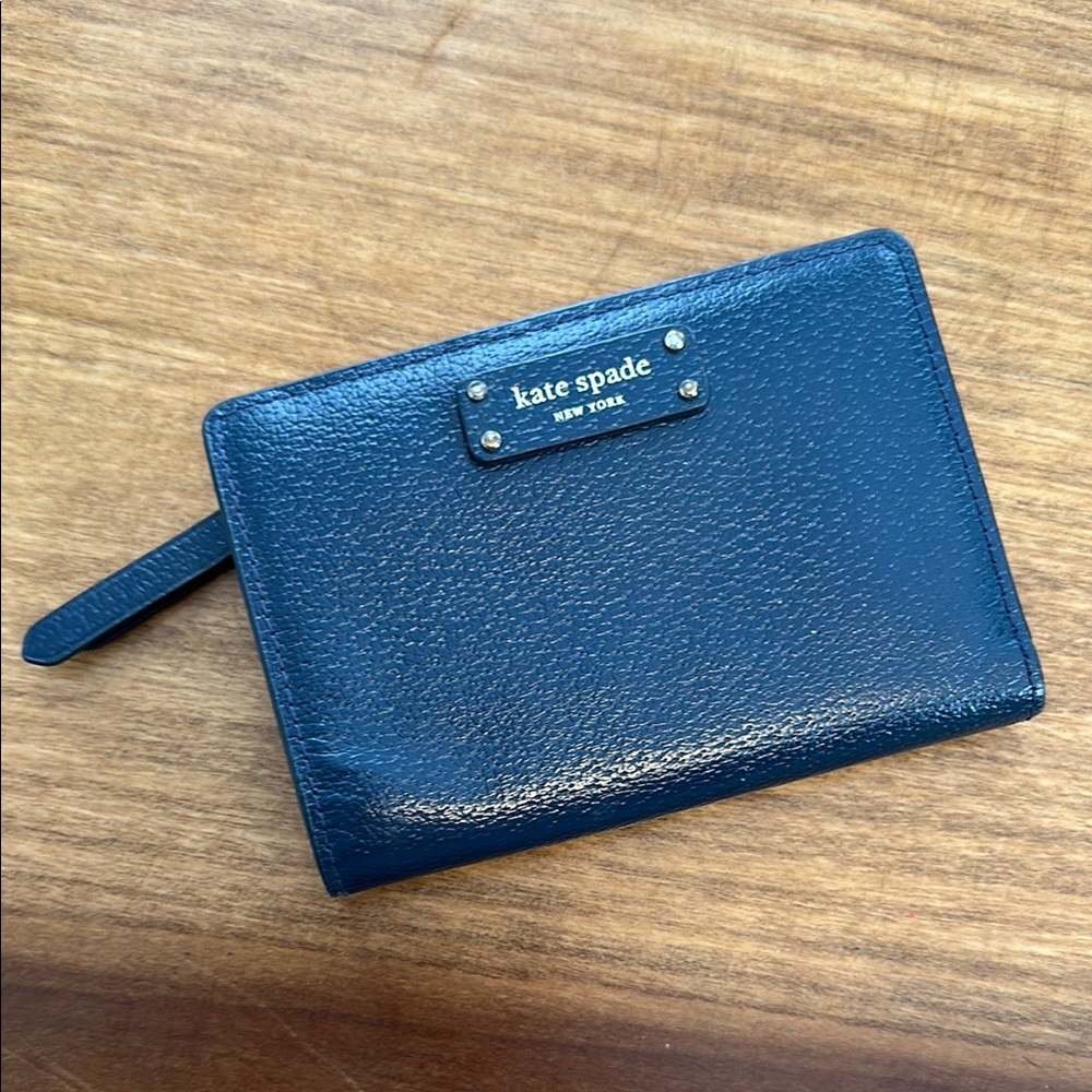 Kate Spade Navy Blue Wallet - Medium Slim Bifold Patrol Blue